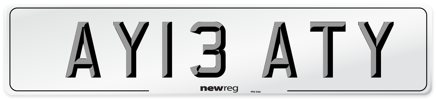 AY13 ATY Number Plate from New Reg